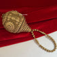 Mini Metal Potli Bag Antique Gold