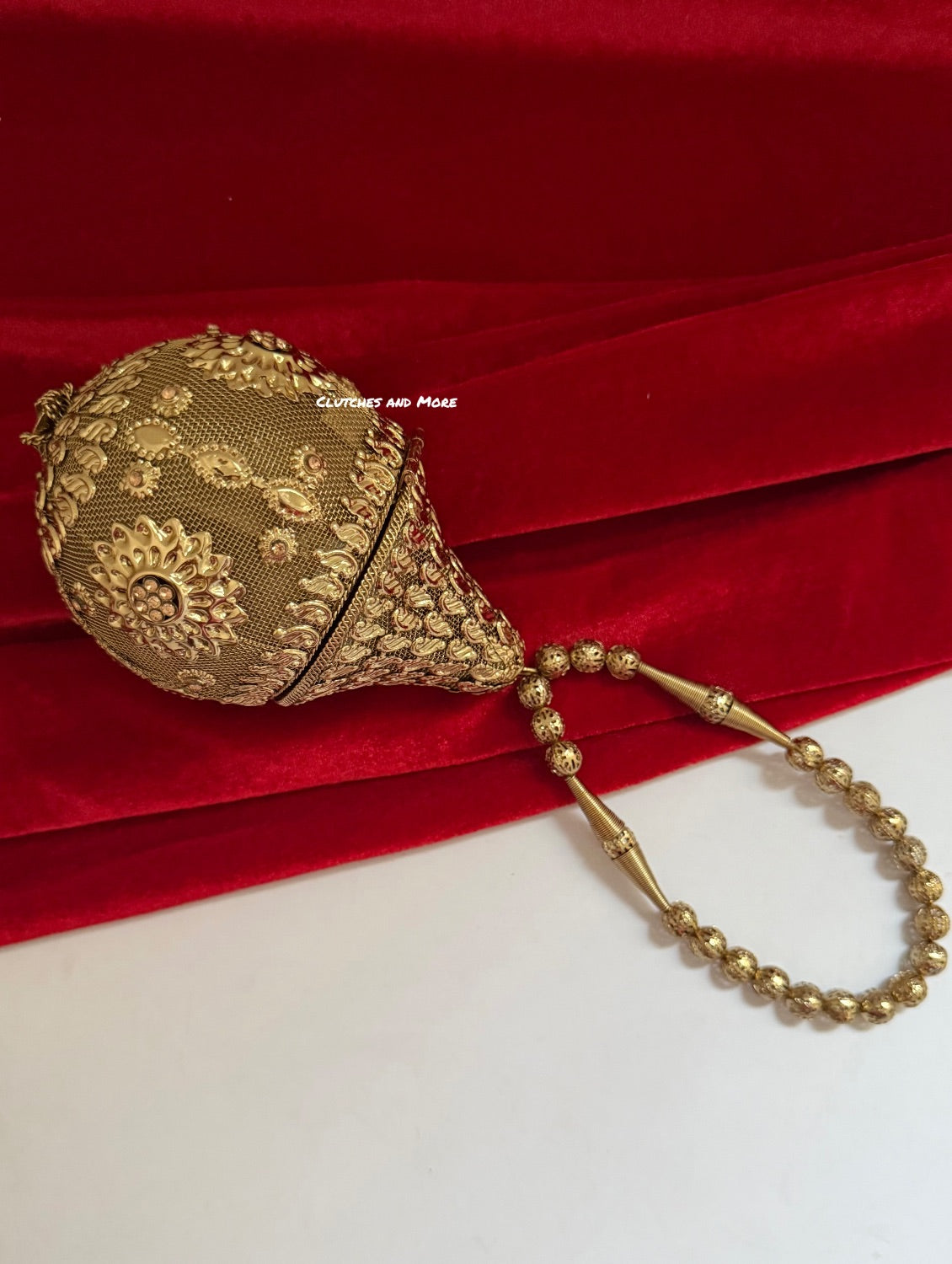 Mini Metal Potli Bag Antique Gold