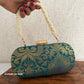 Adaa Banarsi Clutch Turquoise Green