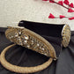Mehnaaz Kundan Brass Clutch Gold White
