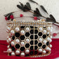 Cage Pearl Bucket Bag (Black)