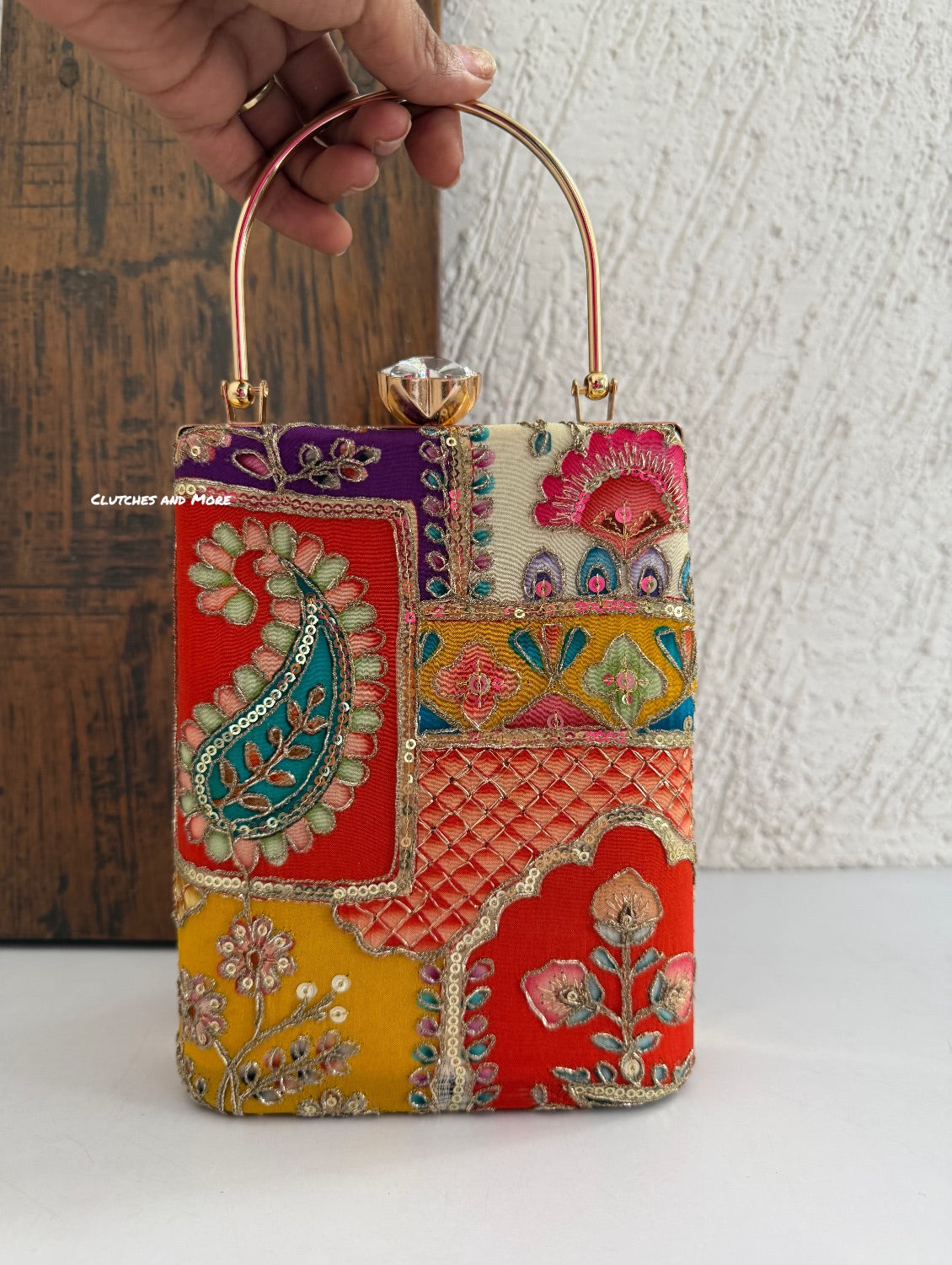 Maharani Party Bag Yellow Red Multi