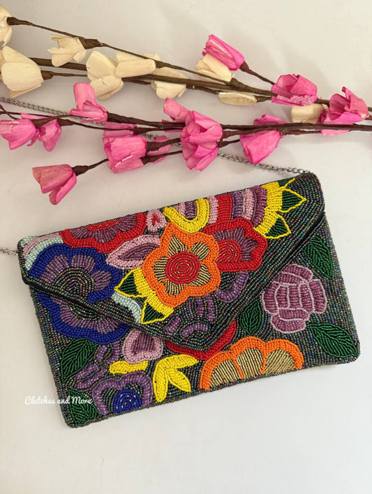 Floral Multicolored Envelope Bag