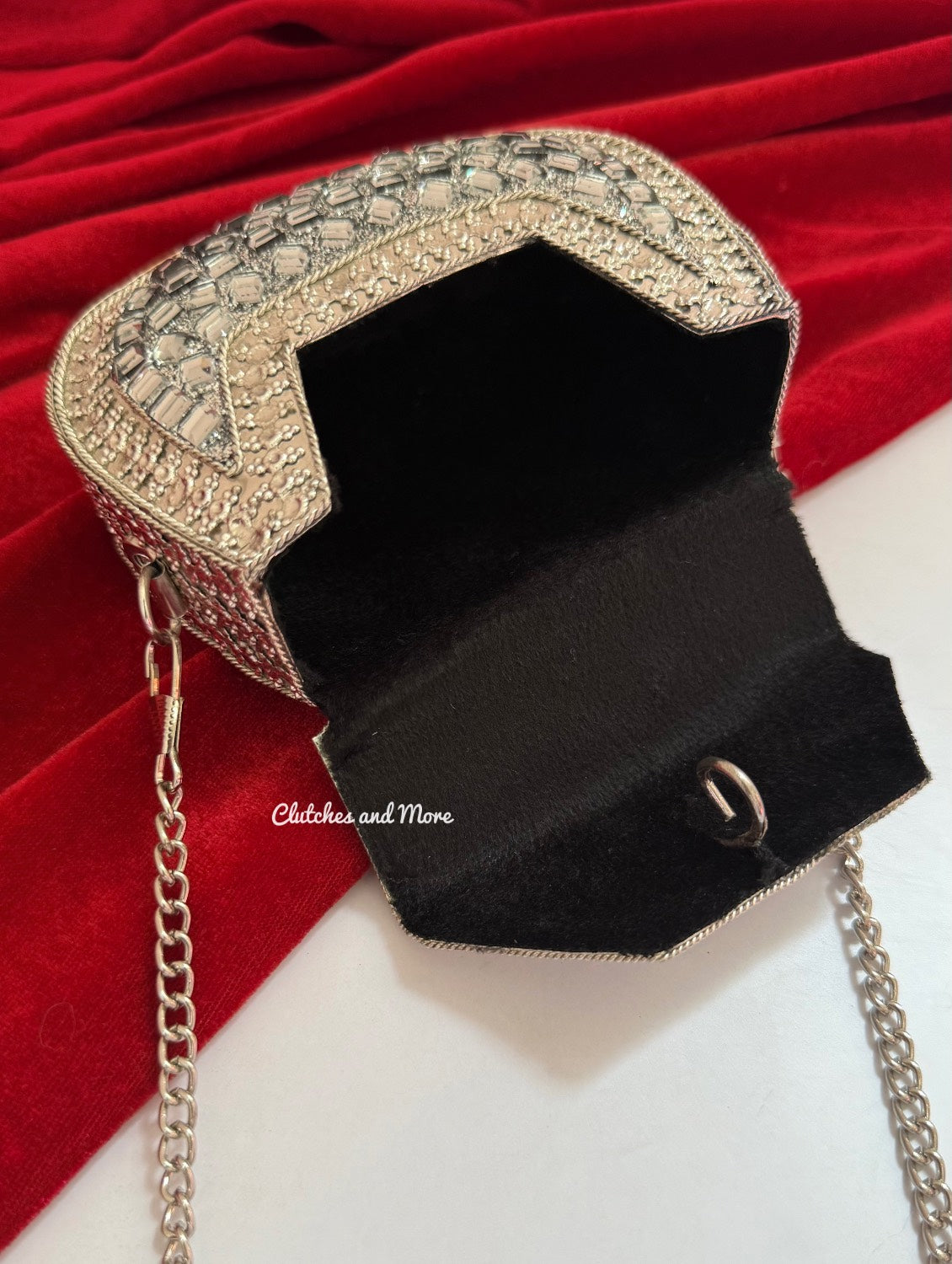 Mirror Brass Clutch Mini Silver