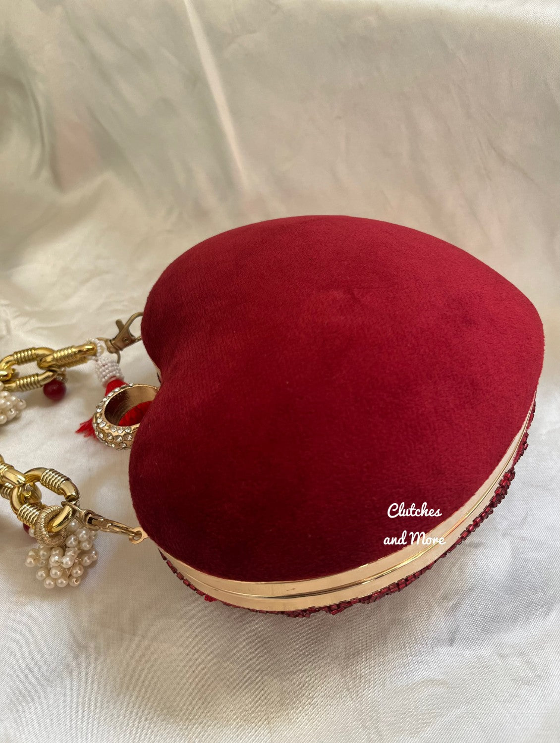 Love Affair Heart Clutch Maroon