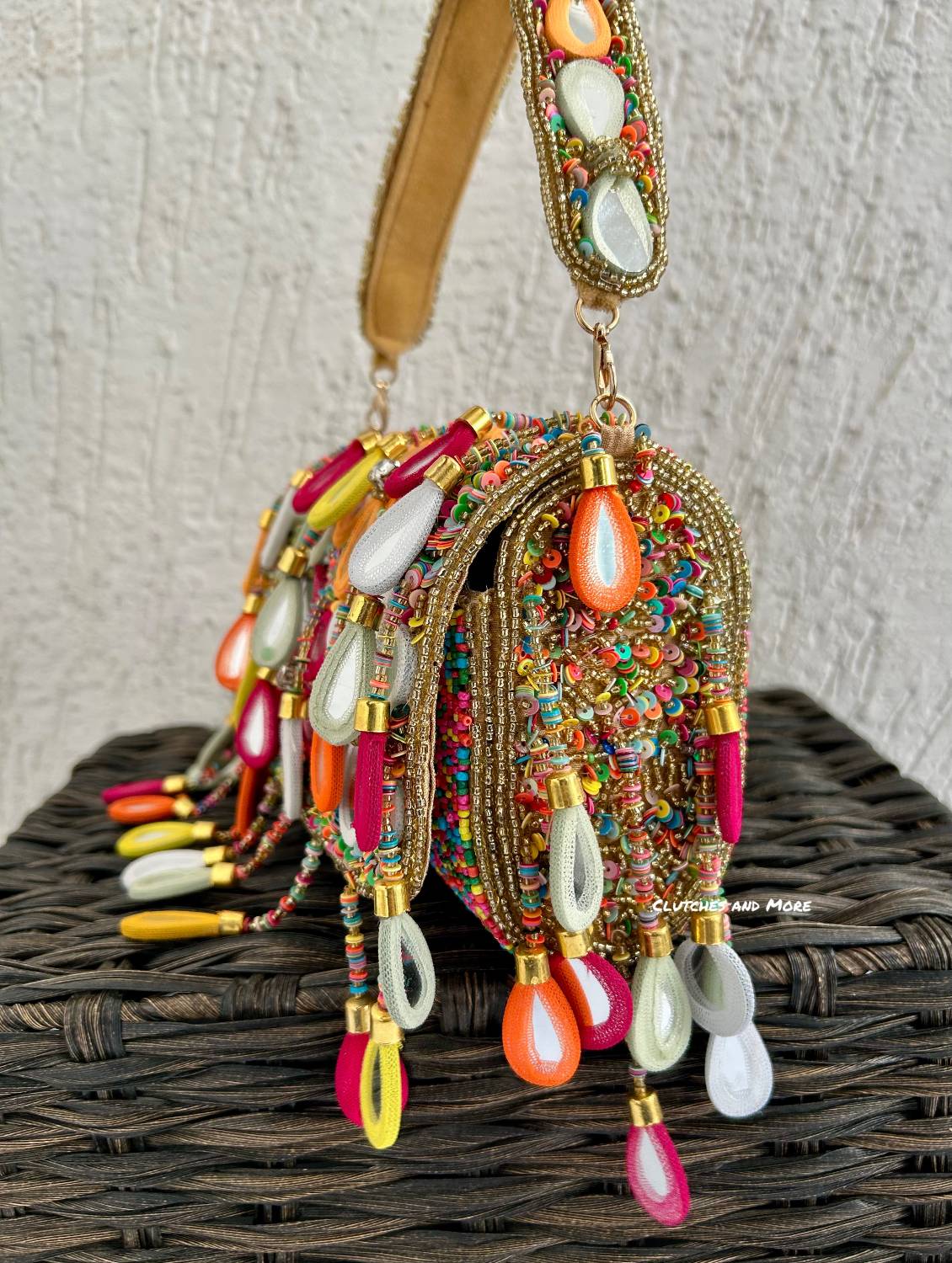 Mirror Flap Bag Multicolored ( Gold Base )