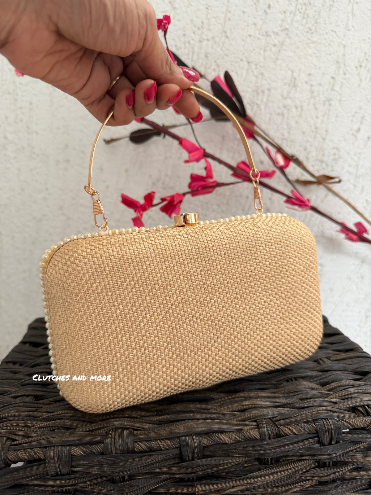Gold  Pearl Tassle Clutch
