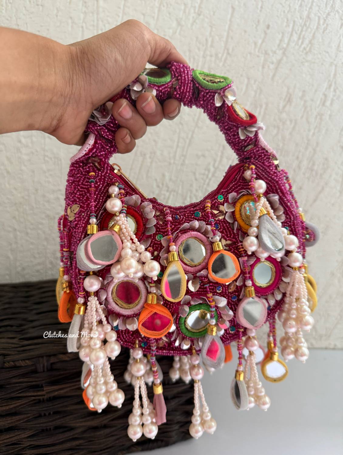 Chandni Mirror Bag Pink