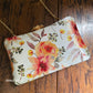 Poppy White Floral Clutch