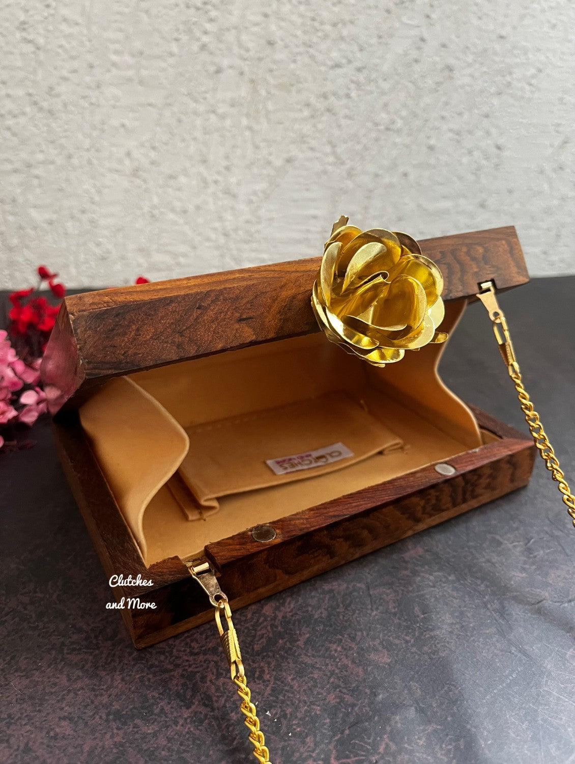 Wooden Indo Western Clutch