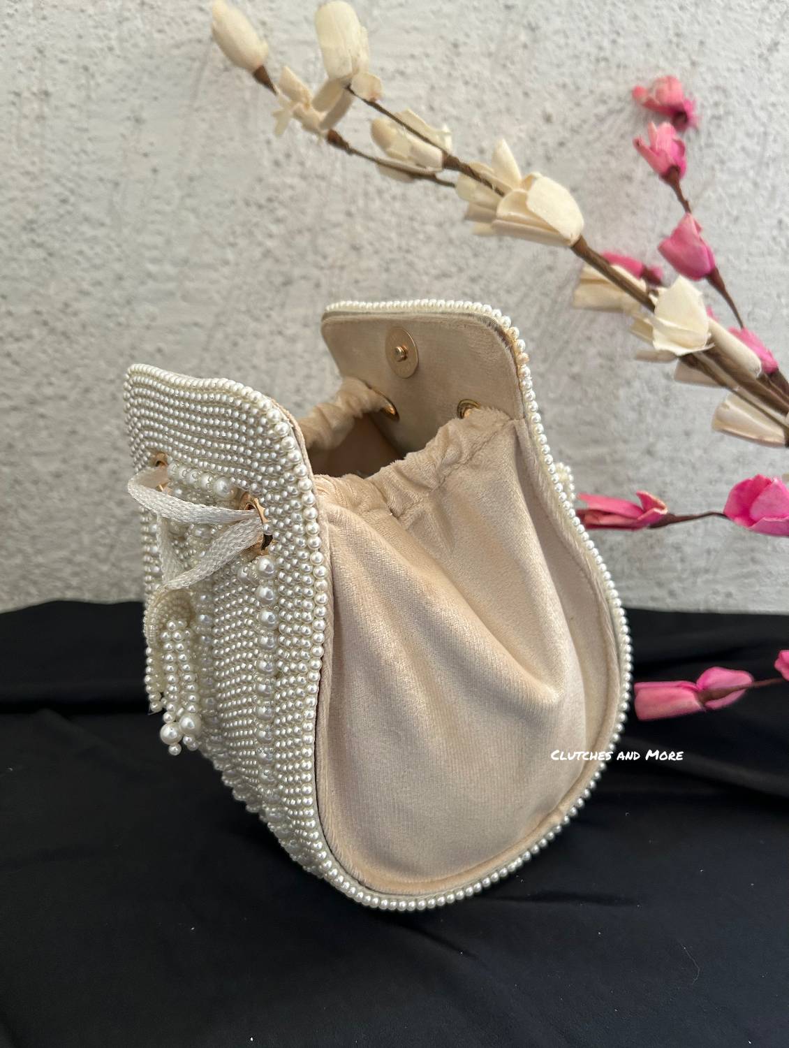 Pearl Droplet Bag White