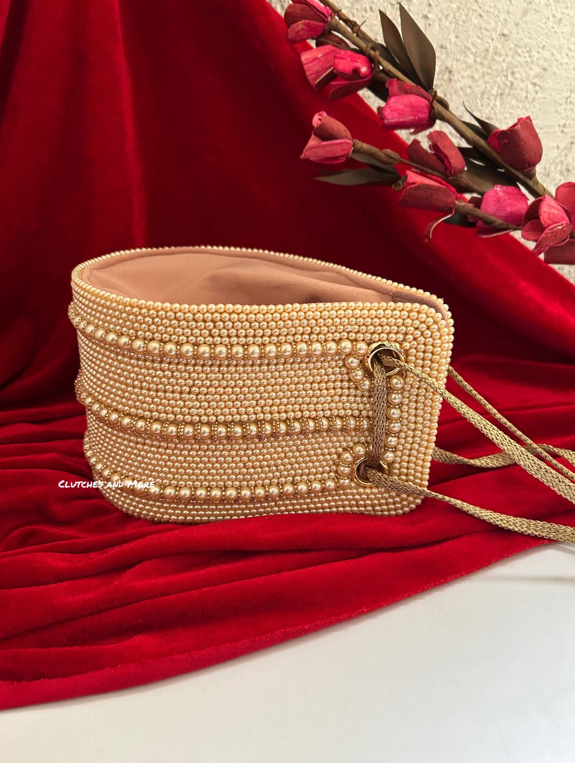 Pearl Droplet Bag Rose Gold