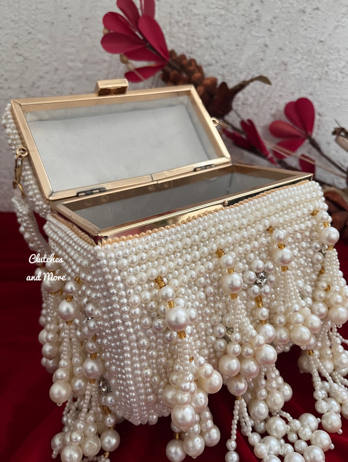 Inaya Pearl Box Clutch