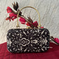 Naina Black White Clutch