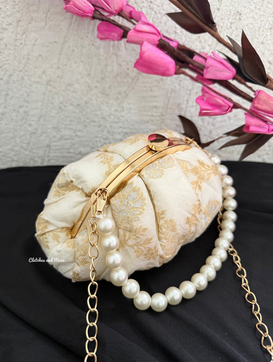 White Gold Batua Bag