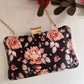 Poppy Black and multi Floral Clutch