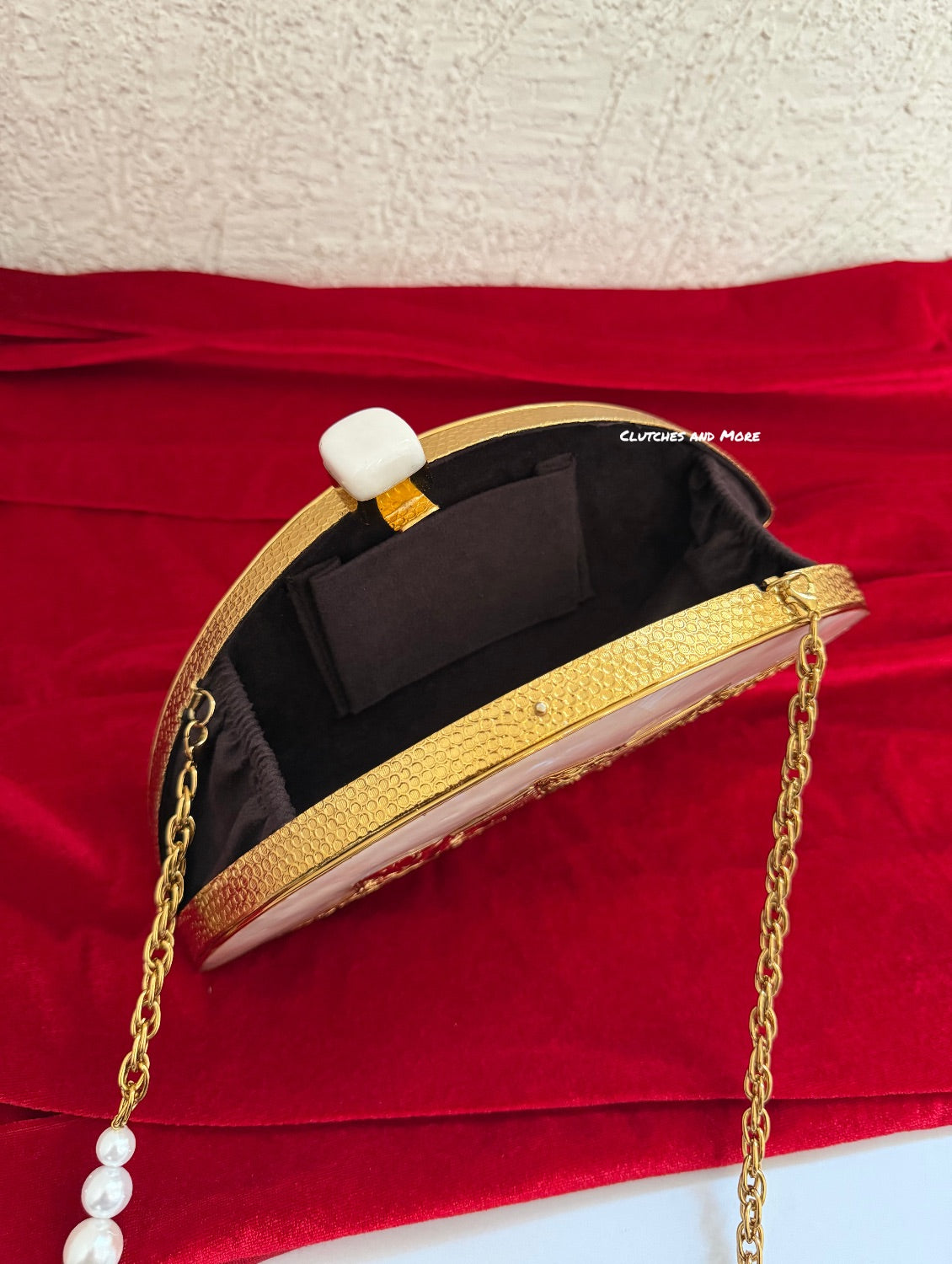 Black and White Mother of Pearl Octagon Clutch