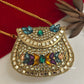 Kasika Kundan Brass Mini Clutch Multicolored