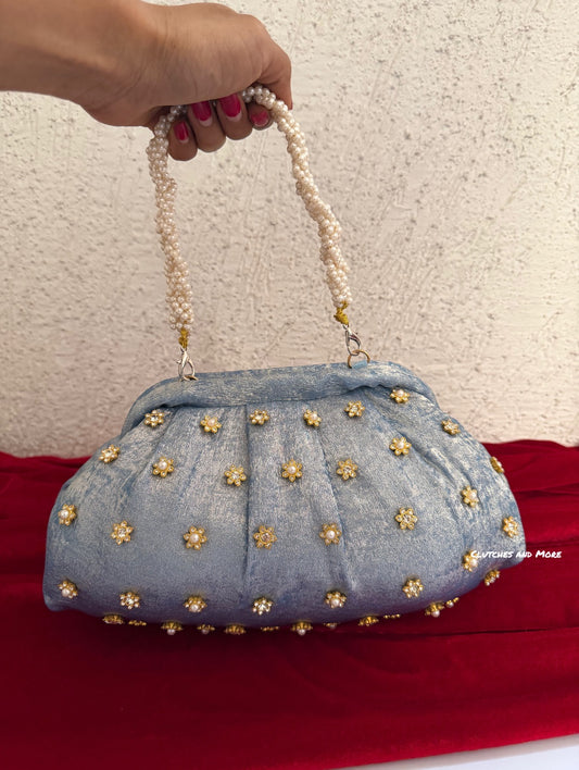 Kundan Batua Bag Blue