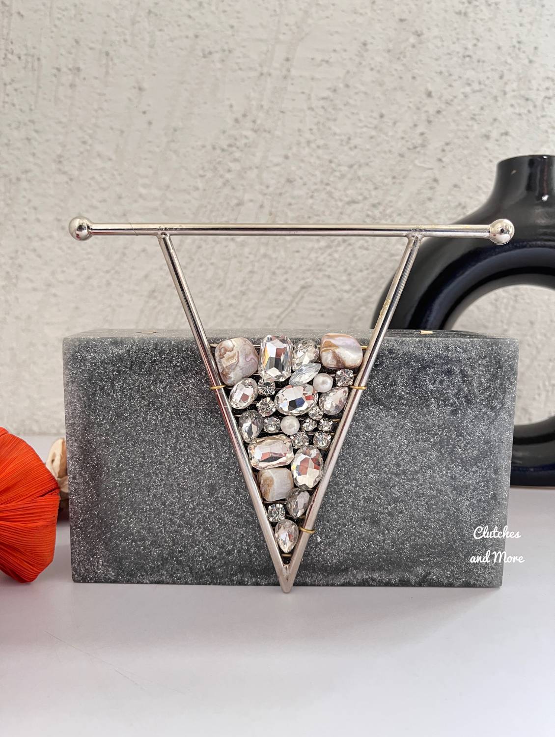 Silver Handheld Premium Resin Clutch