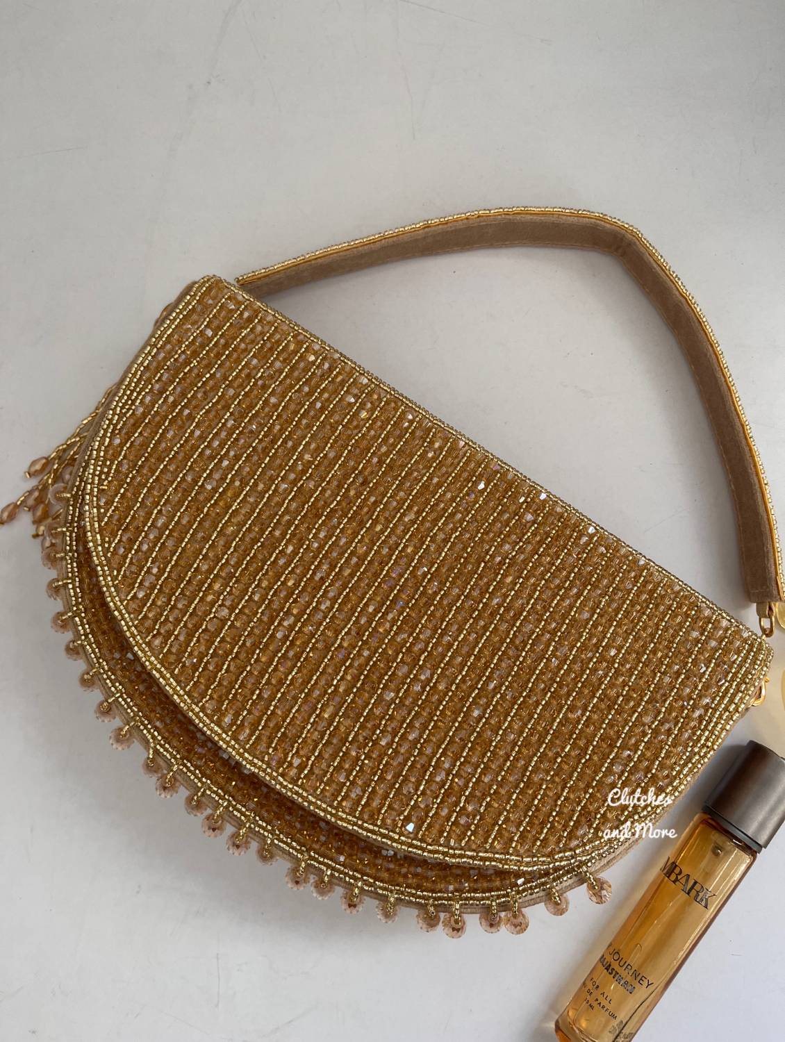 Half Moon Crystal Bag Golden