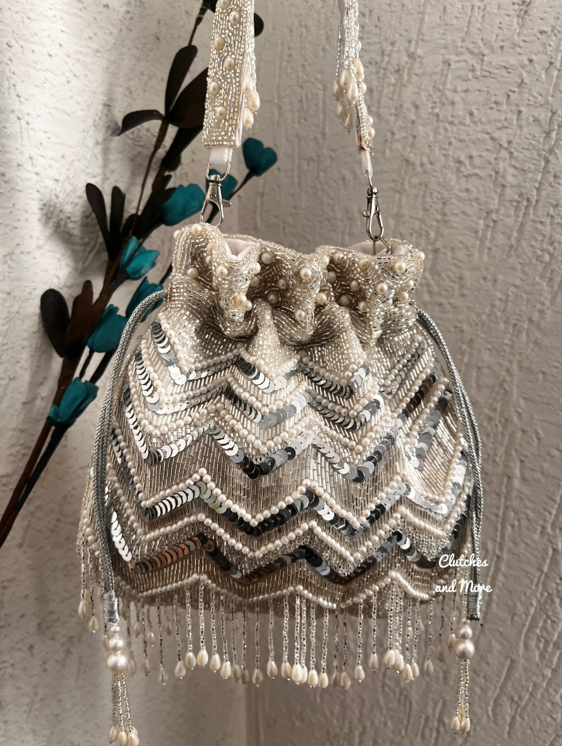 Silver Zigzag Potli