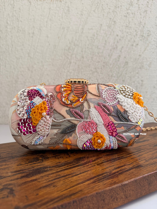 Poppy Floral Capsule Clutch Multicoloured