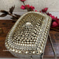 Kashish Kundan Brass Clutch White Silver