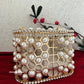 Cage Pearl Bucket Bag (Nude)