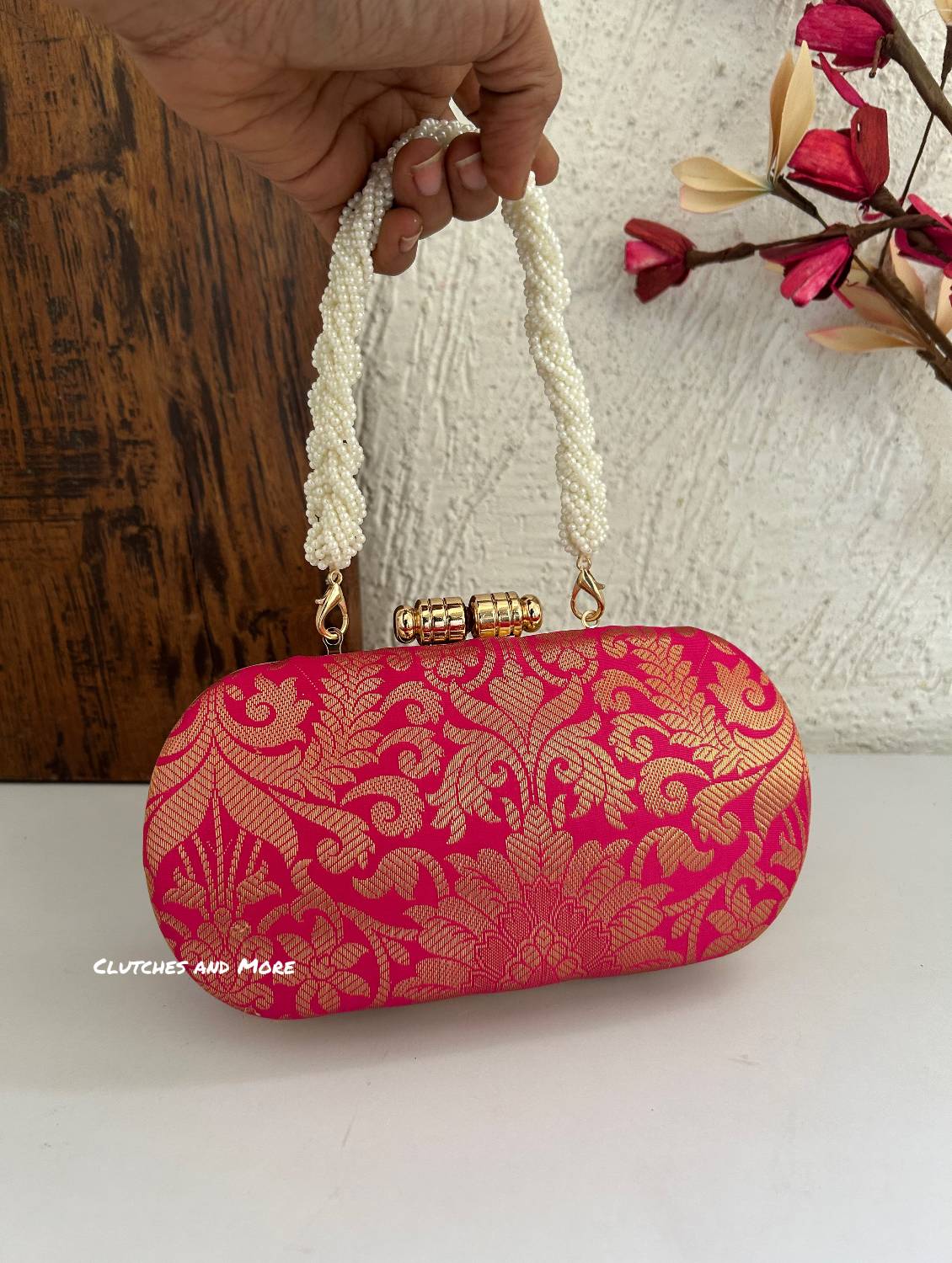 Adaa Banarsi Clutch Pink
