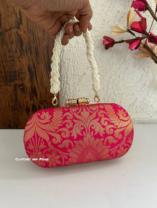 Adaa Banarsi Clutch Pink