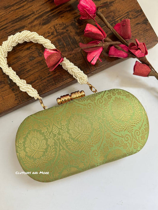 Adaa Banarsi Clutch Green