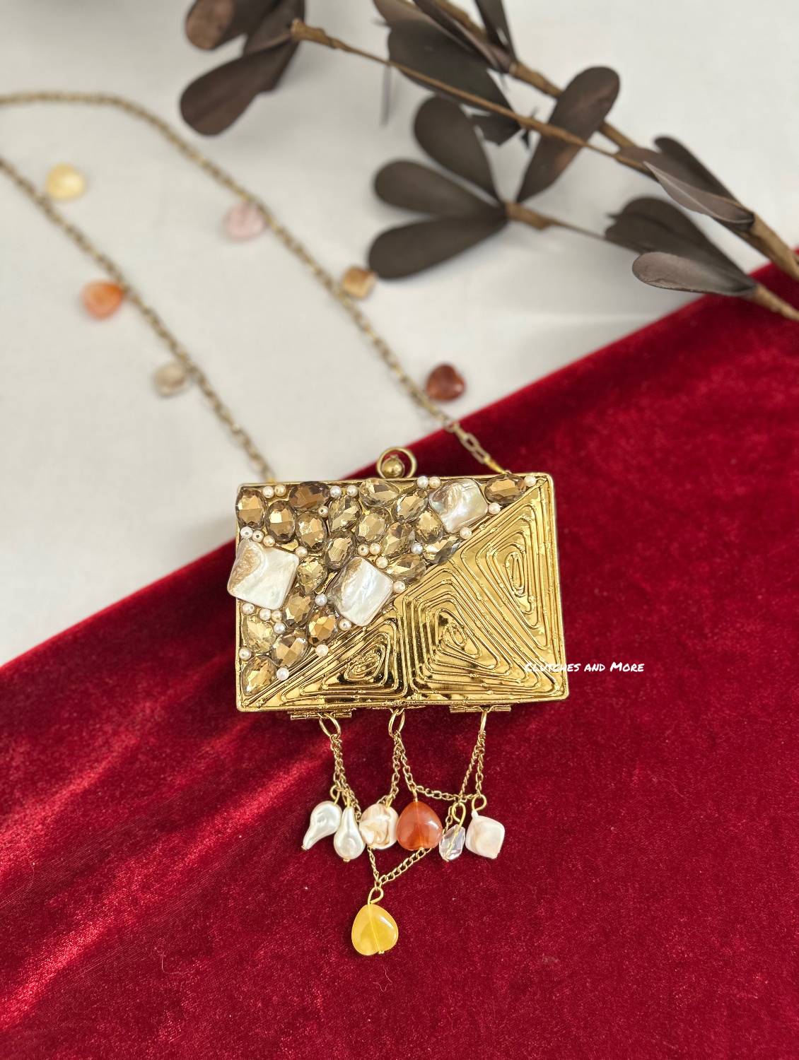 Mini Mother of Pearl Clutch Gold
