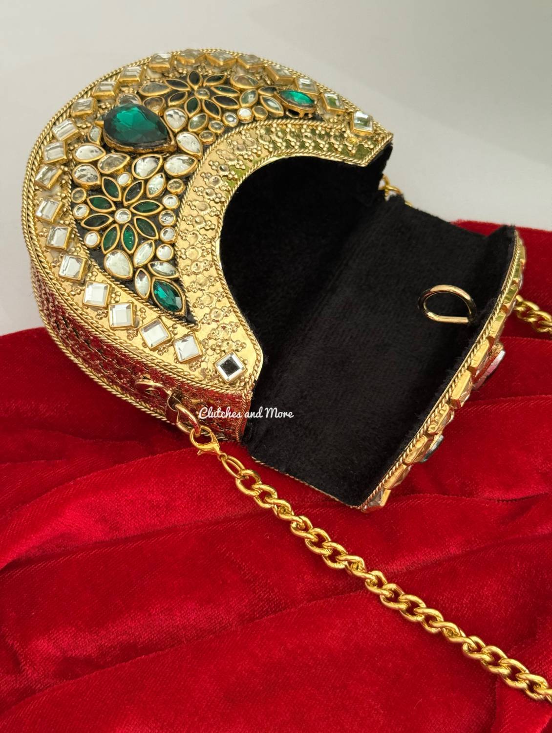 Kashish Kundan Brass Clutch Mini