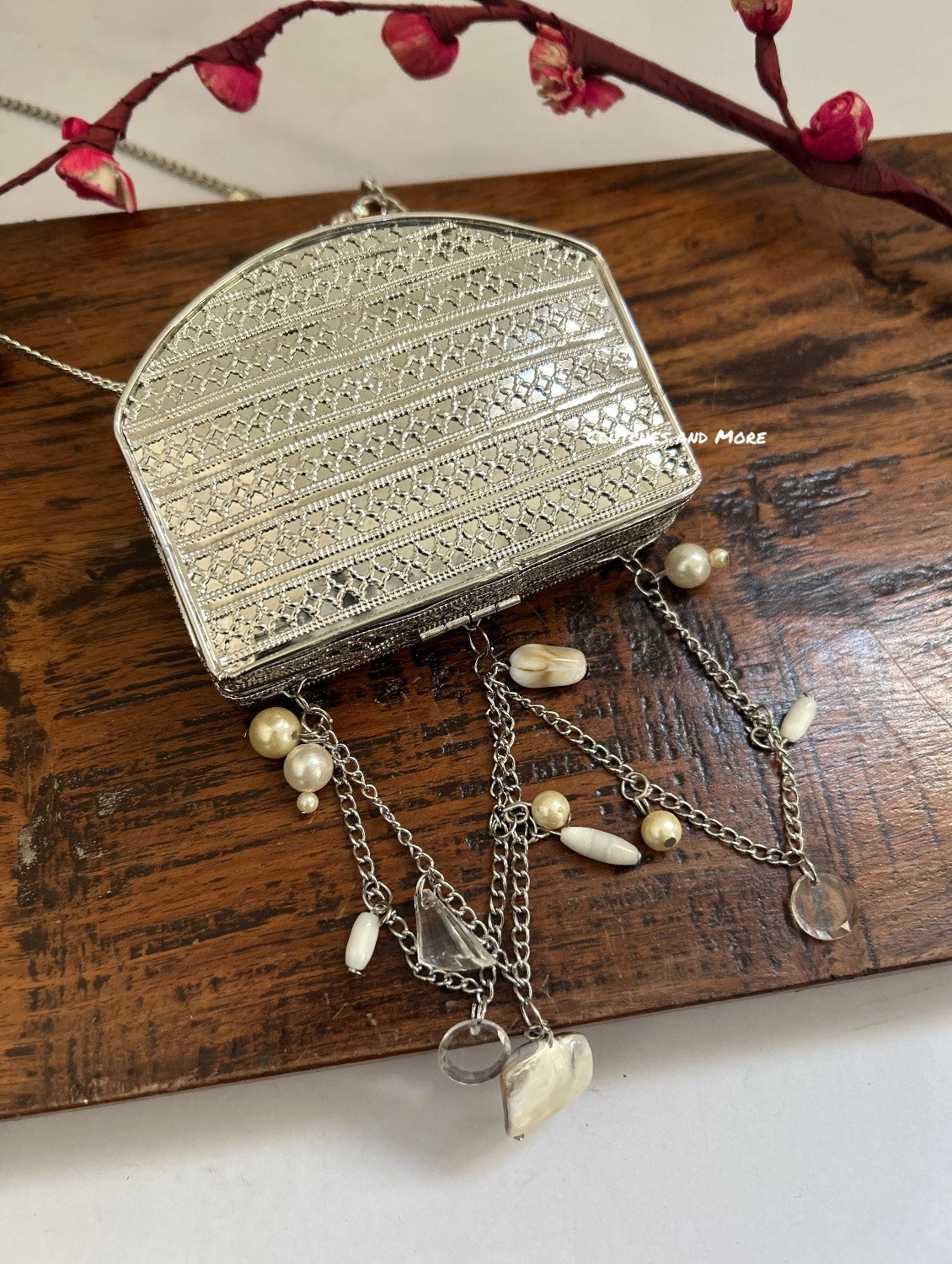 Mini Mother of Pearl Clutch Silver