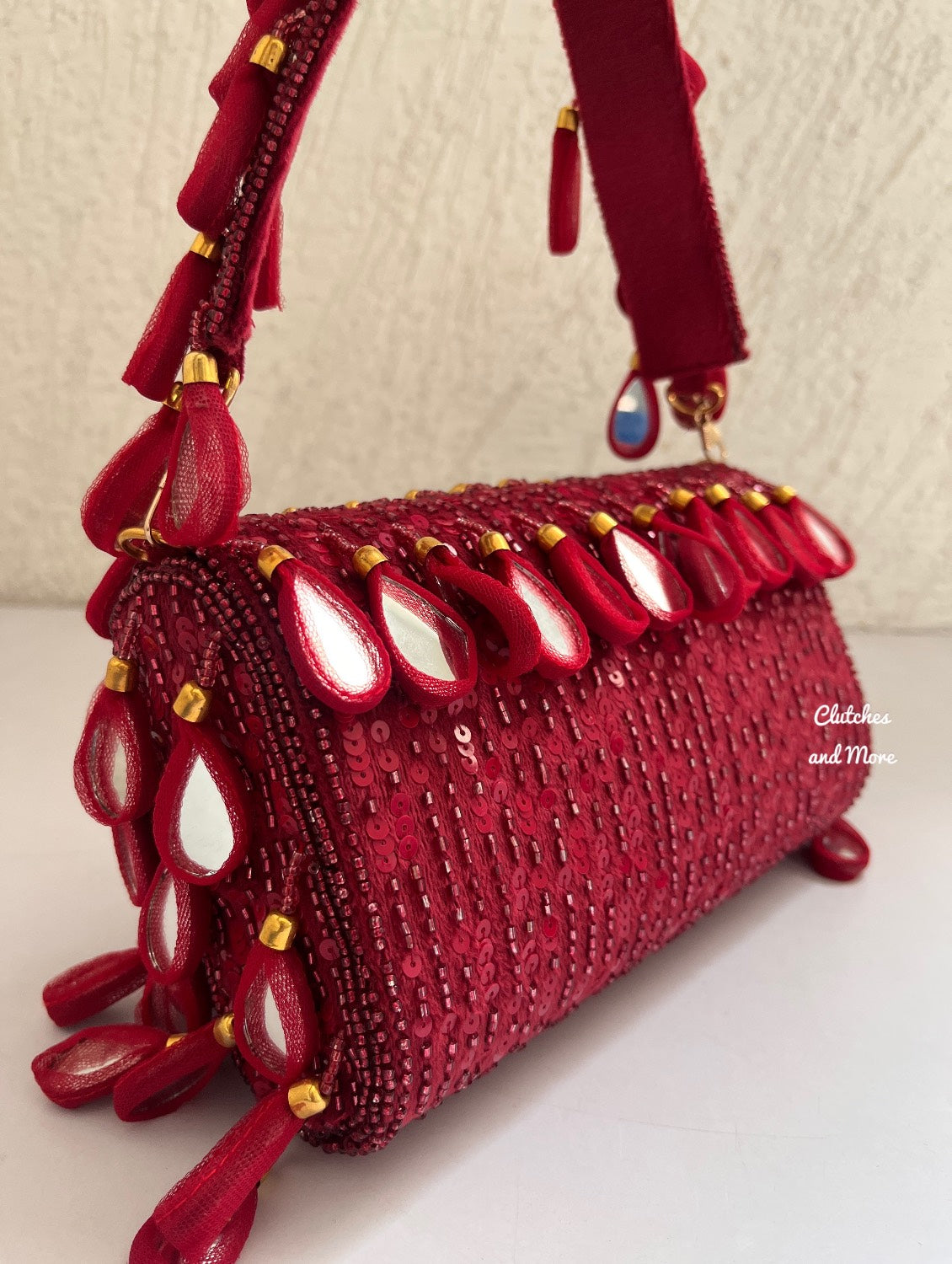 Mirror Flap Bag Deep Red