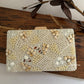 Elara Pearl and Shell Clutch White