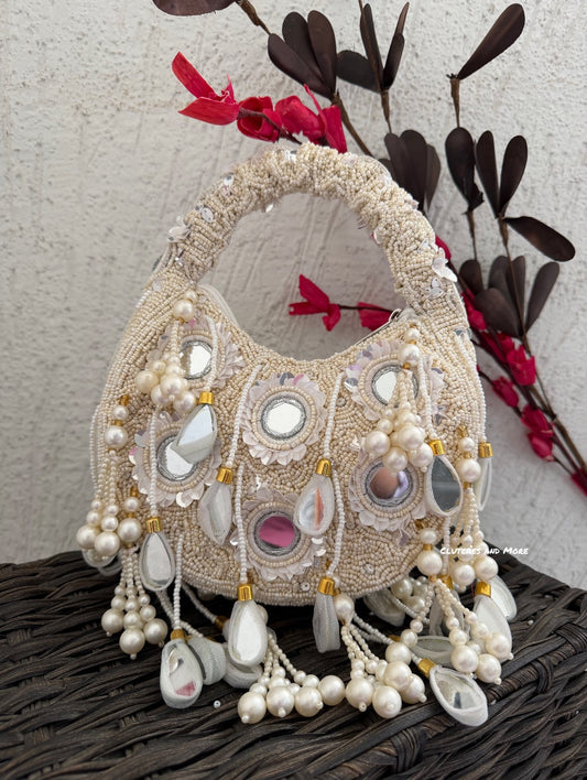 Chandni All White Mirror Bag