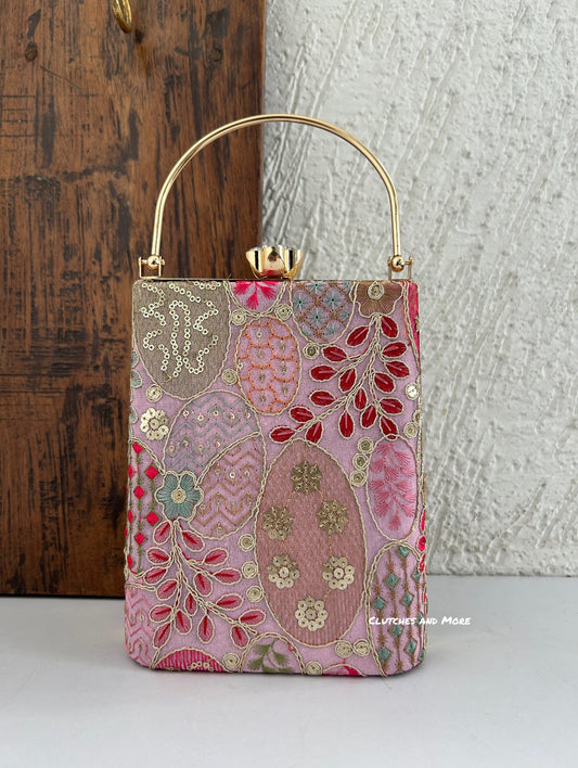 Ibadat Lakhnawi Chikankari Bag Light Pink