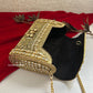 Kashish Kundan Brass Clutch Nude Gold