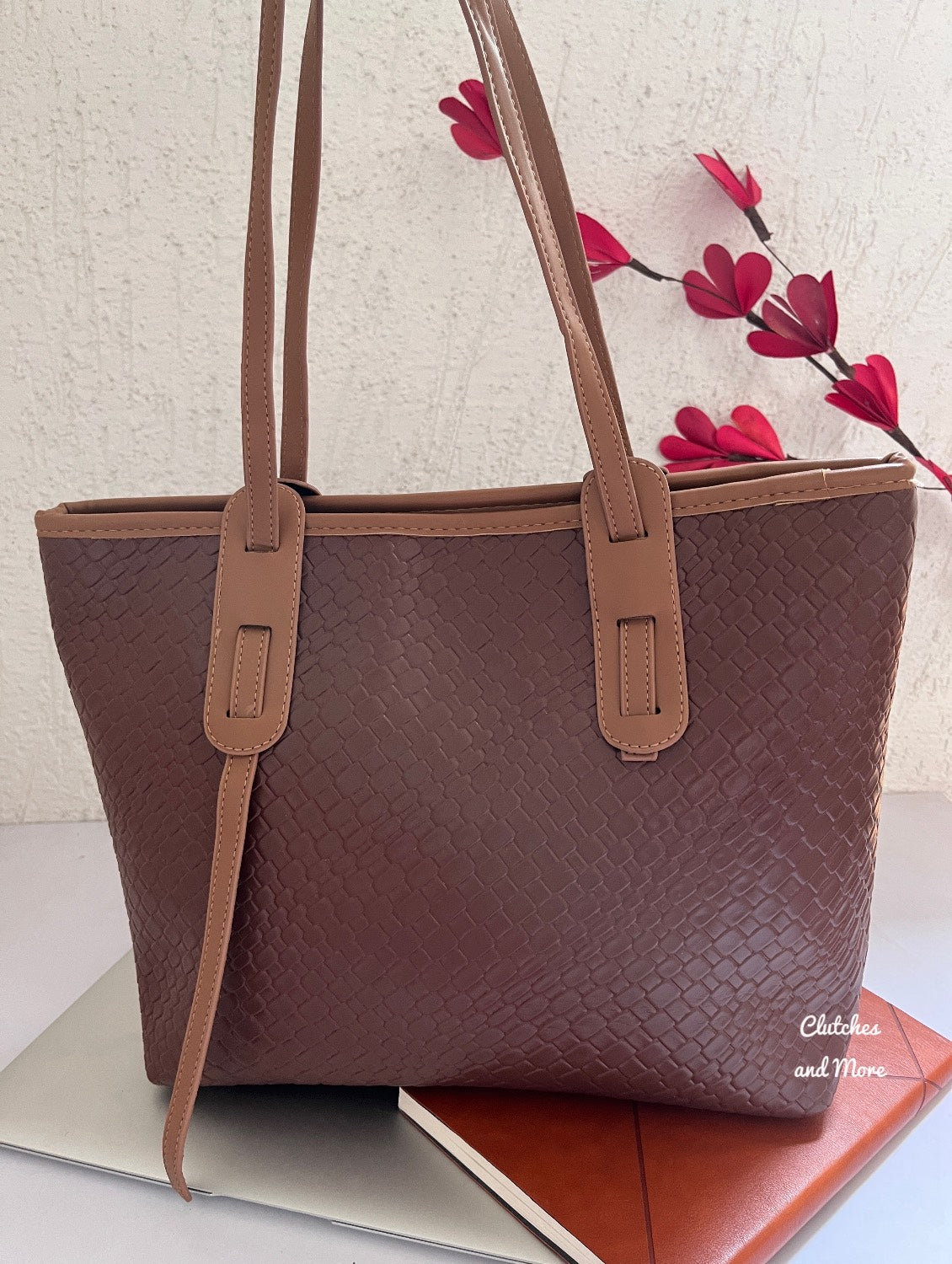 Textured Tan brown Tote Bag