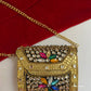 Kasika Kundan Brass Clutch Mini Multicolored