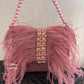 Feather Flap Bag Pink