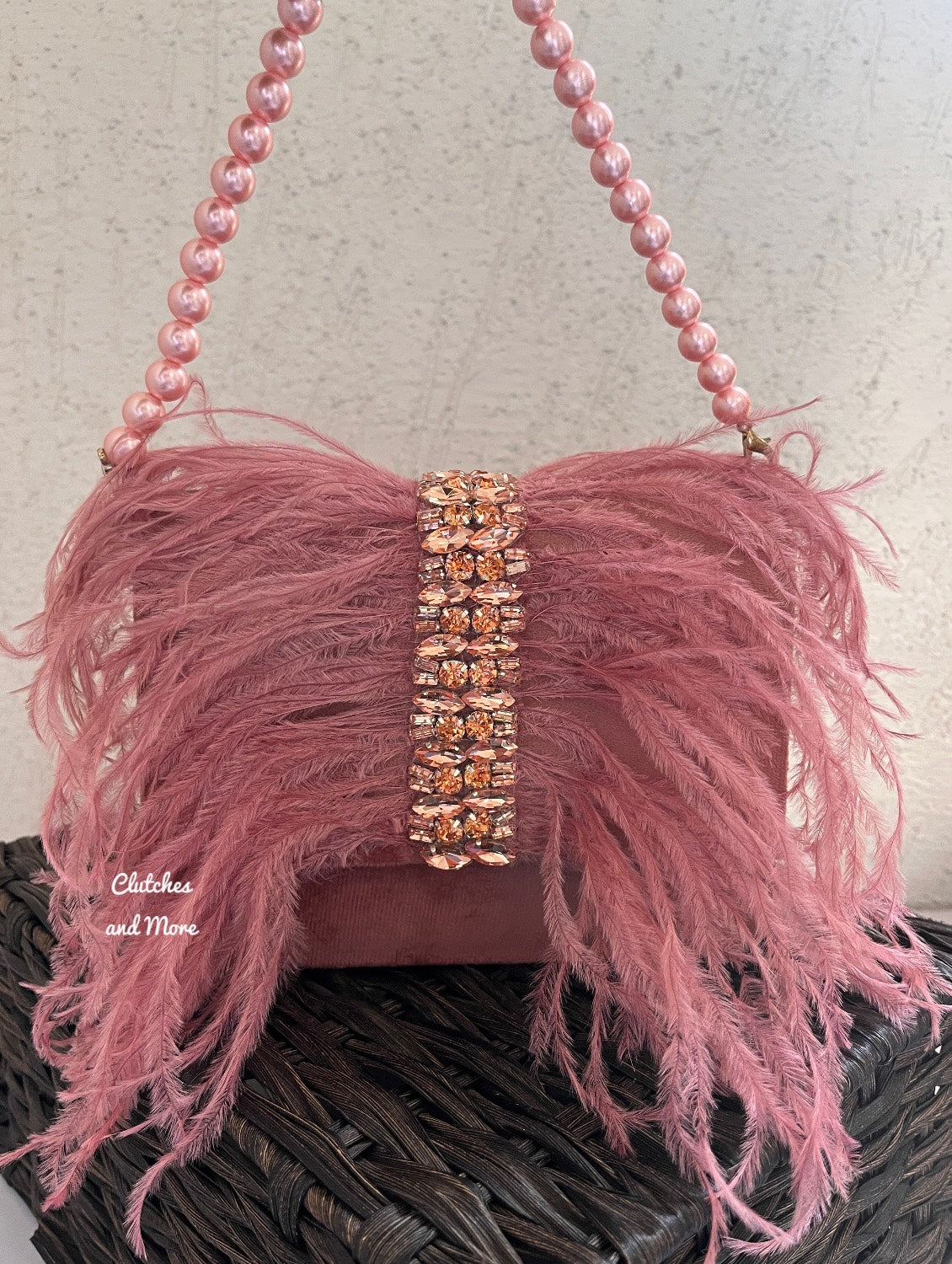 Feather Flap Bag Pink