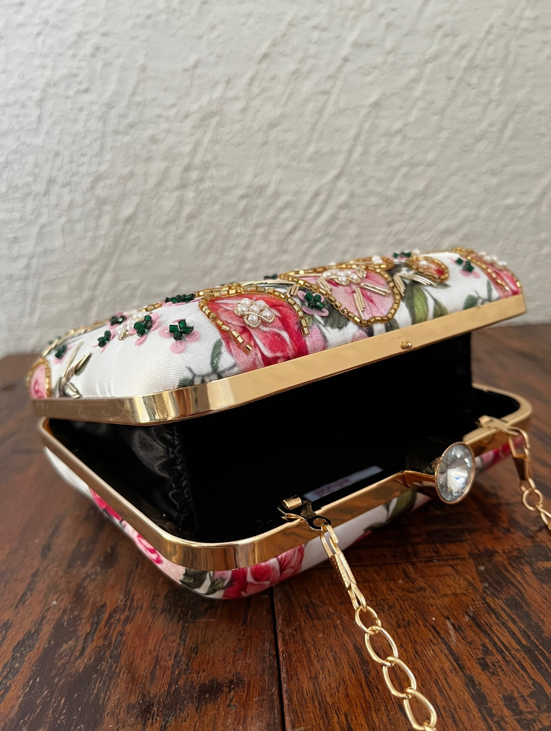 Square Floral clutch