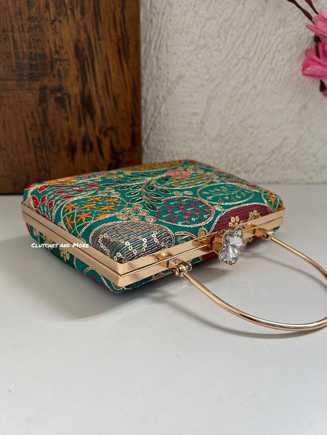 Lakhnawi Chikankari Bag Green