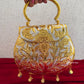 Gold Silver Brass Clutch With Handle