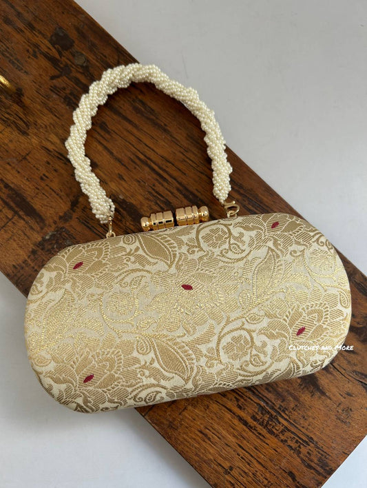 Adaa Banarsi Clutch Gold