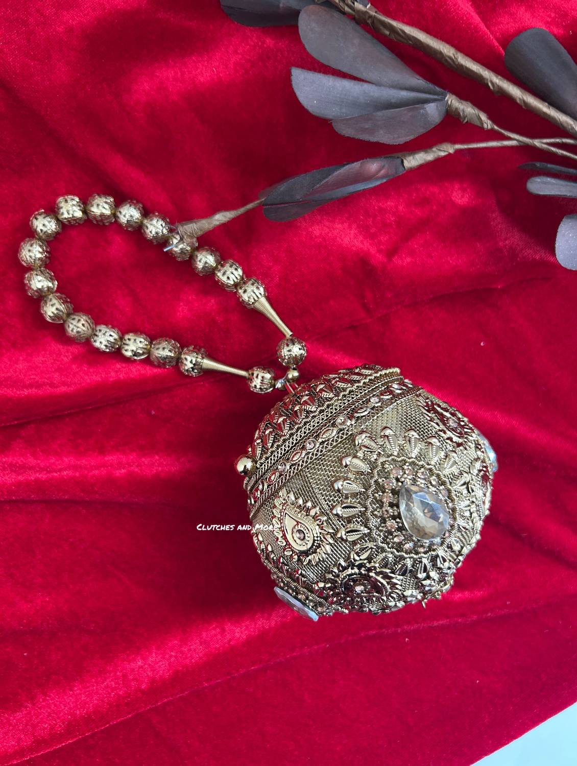 Mini Metal Potli Bag Dark Gold /Copper