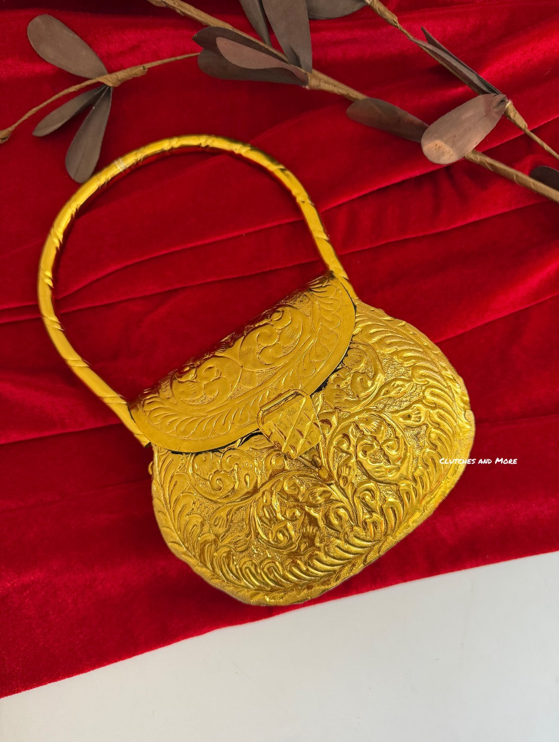 Ridhima Brass Clutch Gold